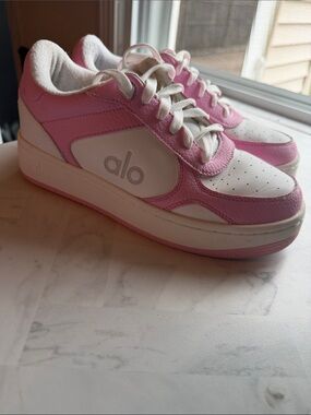 ALO Yoga Pink and White Low-Top Sneakers